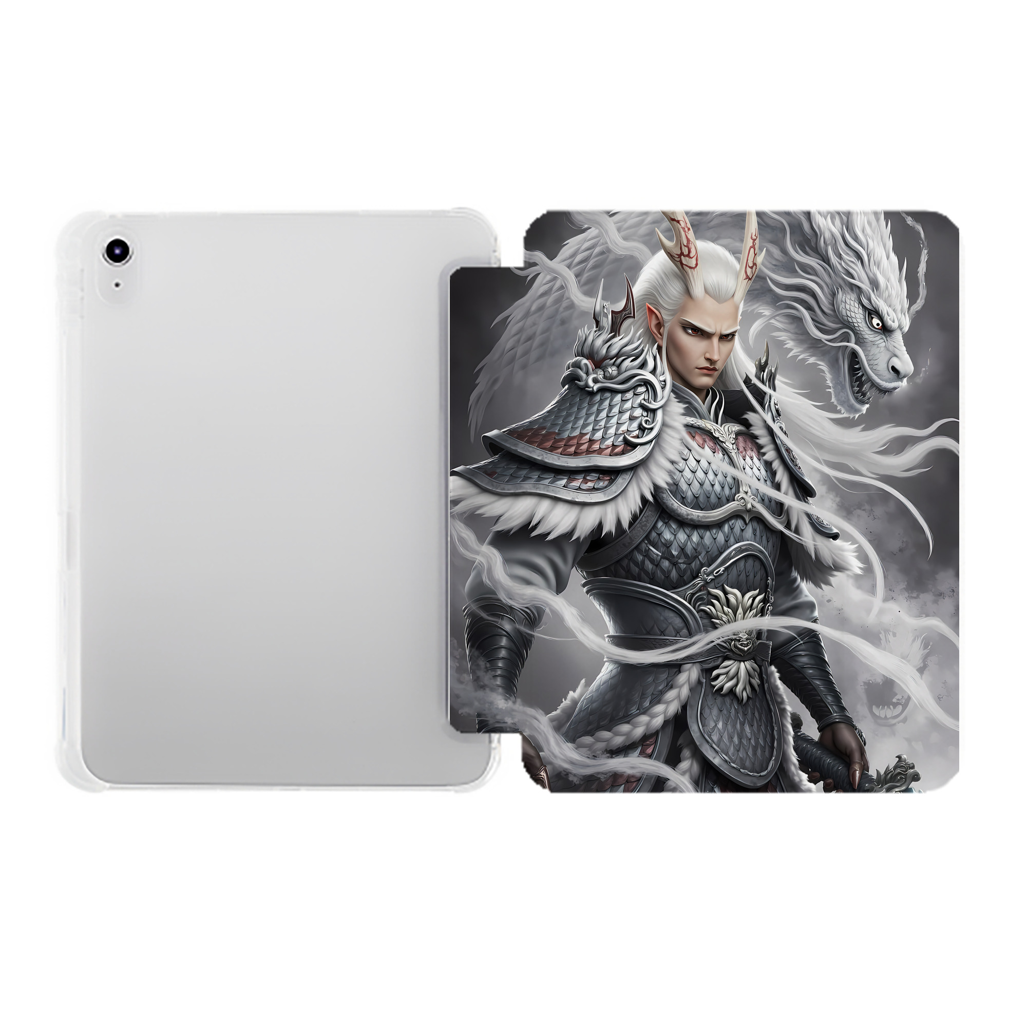 （画像用） Ne Zha 2 ナタ 魔童の大暴れ IPad ケース ペン収納付き 三つ折りスタンド PUレザー×シリコン 対応機種9.5/10.5/10.9インチ